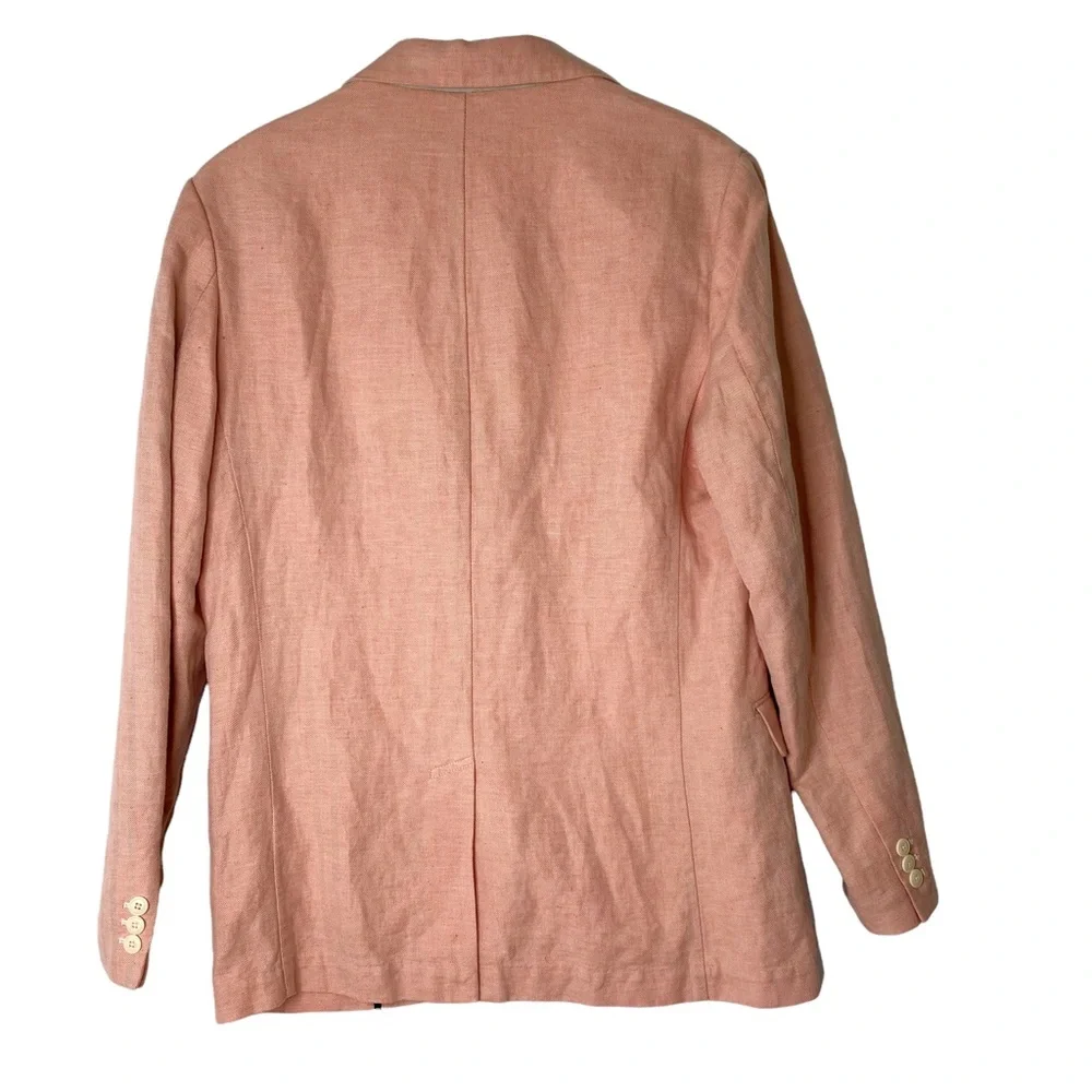 Nautical Linen Derby Sports Coat Blazer Coral Country Club Preppy Resort Medium - Picture 8 of 10